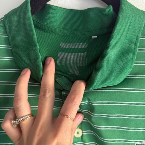 Adidas Golf • Chattanooga Golf Club Green & White Striped Climacool Polo Size L - Picture 3 of 9